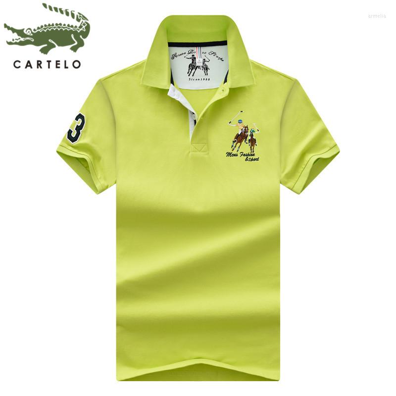 

Men's Polos CARTELO Clothing Summer Fashion Comfortable Breathable Dynamic Solid Color Embroidery Polo Shirt, Black