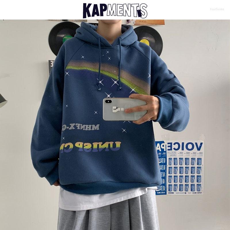 

Men's Hoodies KAPMENTS Winter Tops Men Designer Hooded 2023 Mens Printed Vintage Sweatshirt Streetwear Pullovers Male Harajuku Hoodie, Black