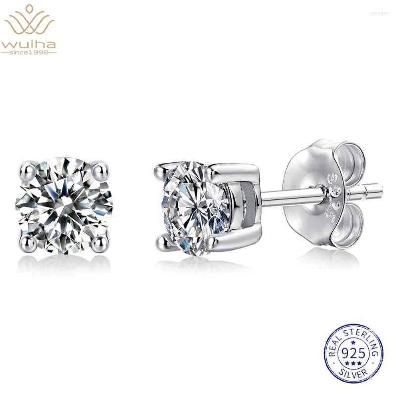 

Stud Earrings WUIHA Real 925 Sterling Silver 3EX Round 2CT VVS1 Pass Test Diamond D Moissanite Ear Studs For Women Gift Drop