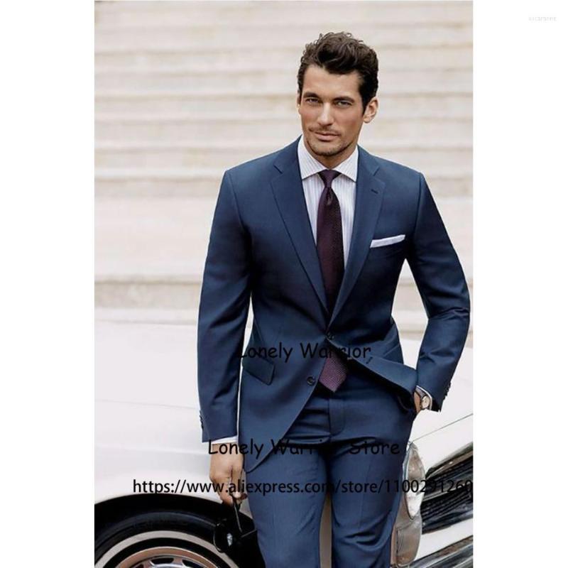 

Men's Suits Navy Blue Daily Mens 2 Piece Set Business Blazer Notched Lapel Slim Fit Wedding Groom Tuxedo Terno Masculino Jacket Pants, White