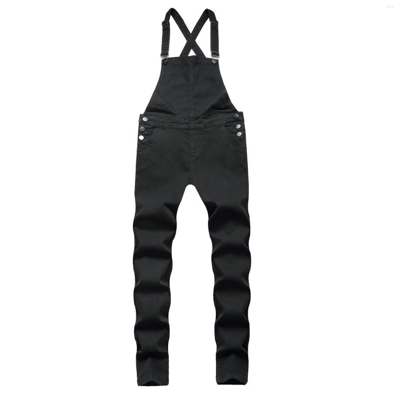 

Men' Pants Men' Casual Korean Black Jeans Suspenders Jumpsuit