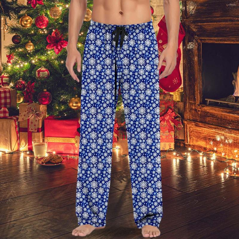 

Men's Sleepwear Christmas Mens Casual Pants Pajama With Drawstring And Pockets Gift Star Boy