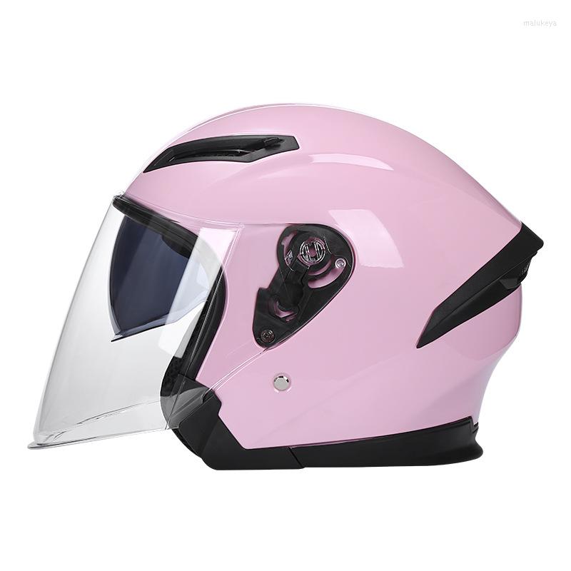 

Motorcycle Helmets BYB Helmet Electric Bike Adult Unisex Half Double Lens, Bright black