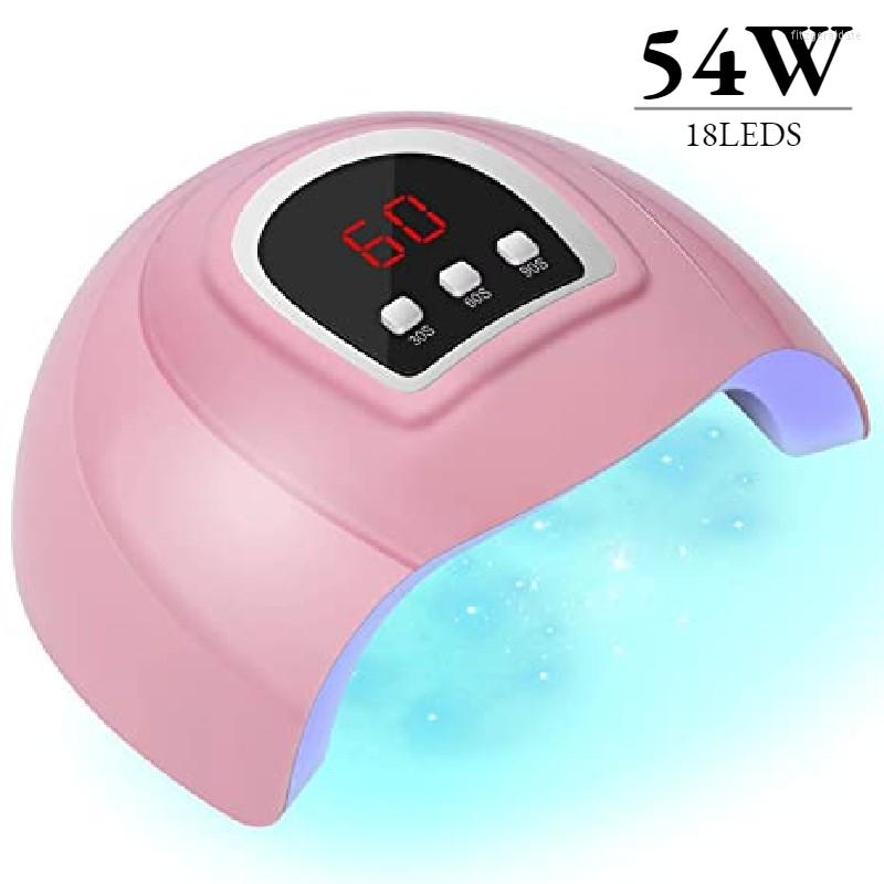 

Nail Dryers LED Gel Polish Drying Lamp 54W USB Charge Professional Dryer 18 UV Beads Manicure Equipment Tools, Pink