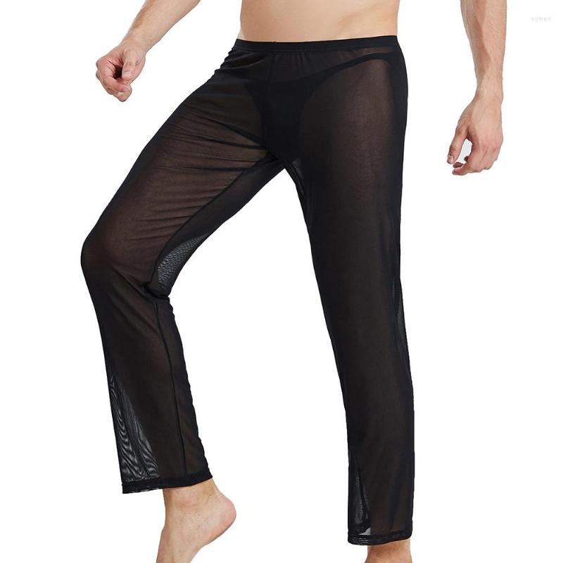 

Men' Sleepwear Men' Sexy Mesh Sheer Lounge Pants Long Breathable Bottoms Loose Trousers Homewear, Purple