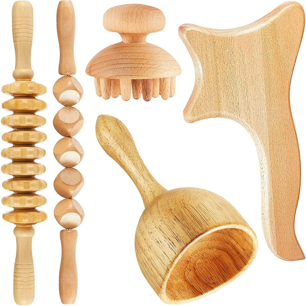 

Other Massage Items Wood Therapy Massage Tool Lymphatic Drainage Massager Anti Cellulite Fascia Massage Roller for Full Body Muscle Pain Relief 230203