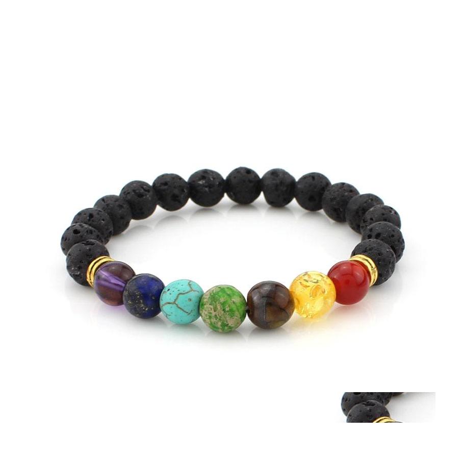 

Beaded Strands High Quality Lava Rock Beads Charms Bracelets Turquoise Tiger Eye Natural Stone Stretch Beaded Bracelet For Women Me Otozg