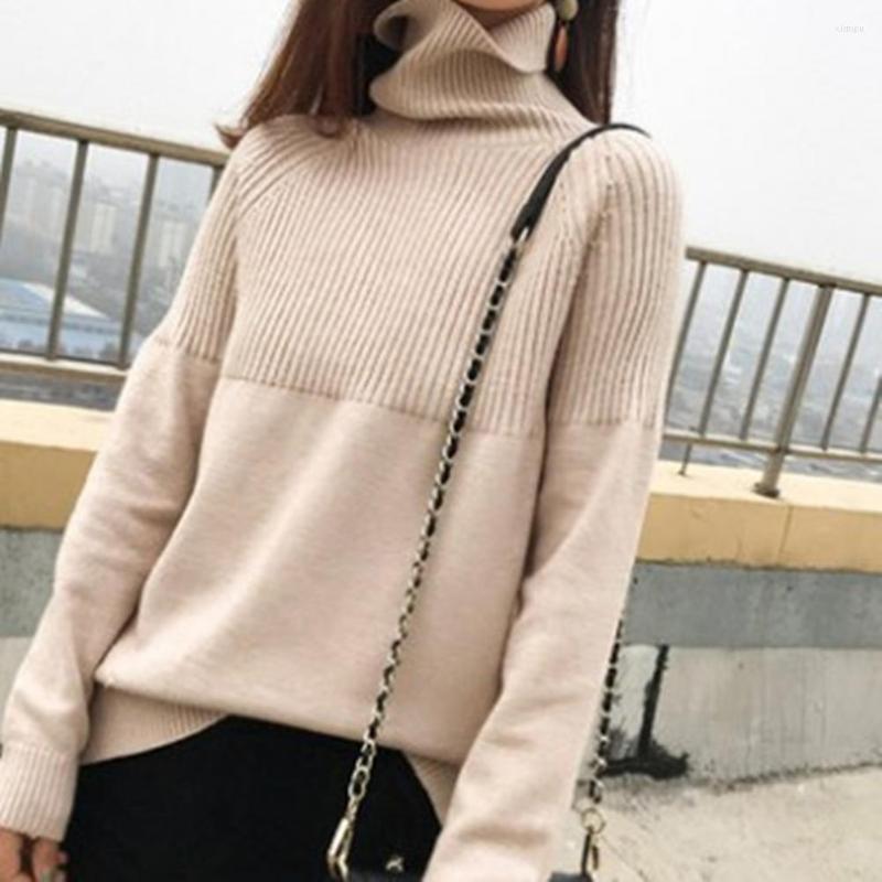 

Women's Sweaters Cold-proof Neck Protection Pure Color Lady Autumn Sweater Female Clothes, Black