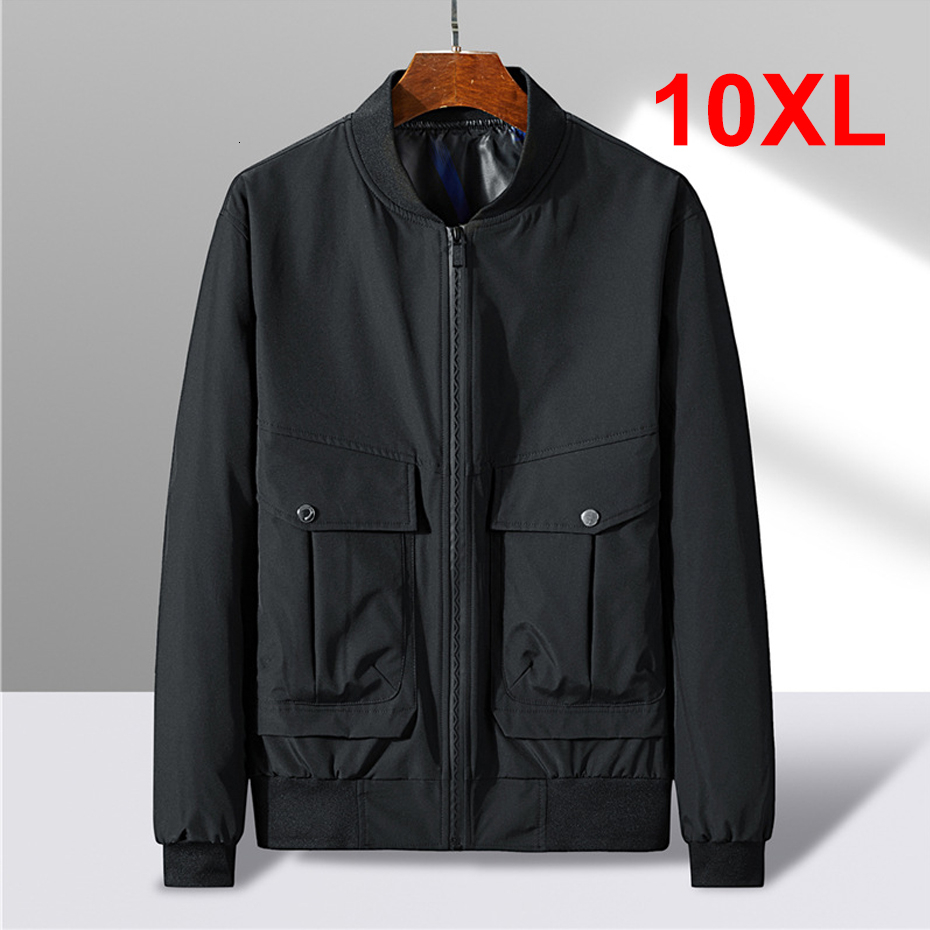 

Mens Jackets 10XL 8XL Plus Size Men Fashion Causal Cargo Coats Male Baseball Jacket Autumn Windbreaker Big 230203, Black