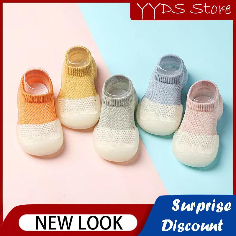 

First Walkers Summer Baby Toddler Shoes Hollow Color Matching Mesh Breathable TPE Sandals 1-5 Years Old Men And Women Floor Socks, Pink