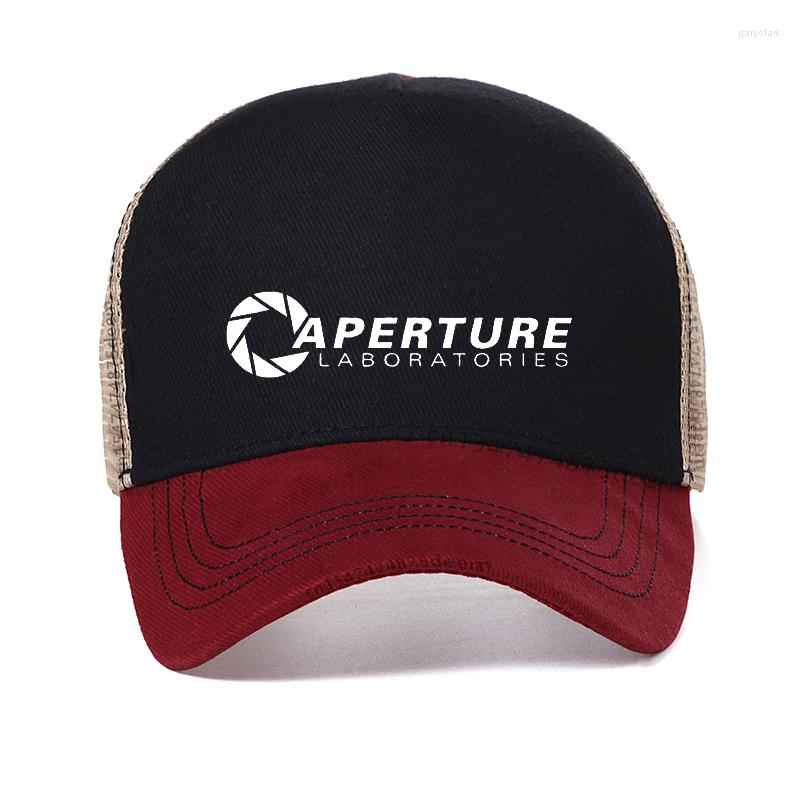 

Ball Caps Portal Men Hat Aperture Laboratories Baseball Cap The Cake Is A Lie Half Life Unisex Summer Cool Mesh Trucker Hats Snapback, White