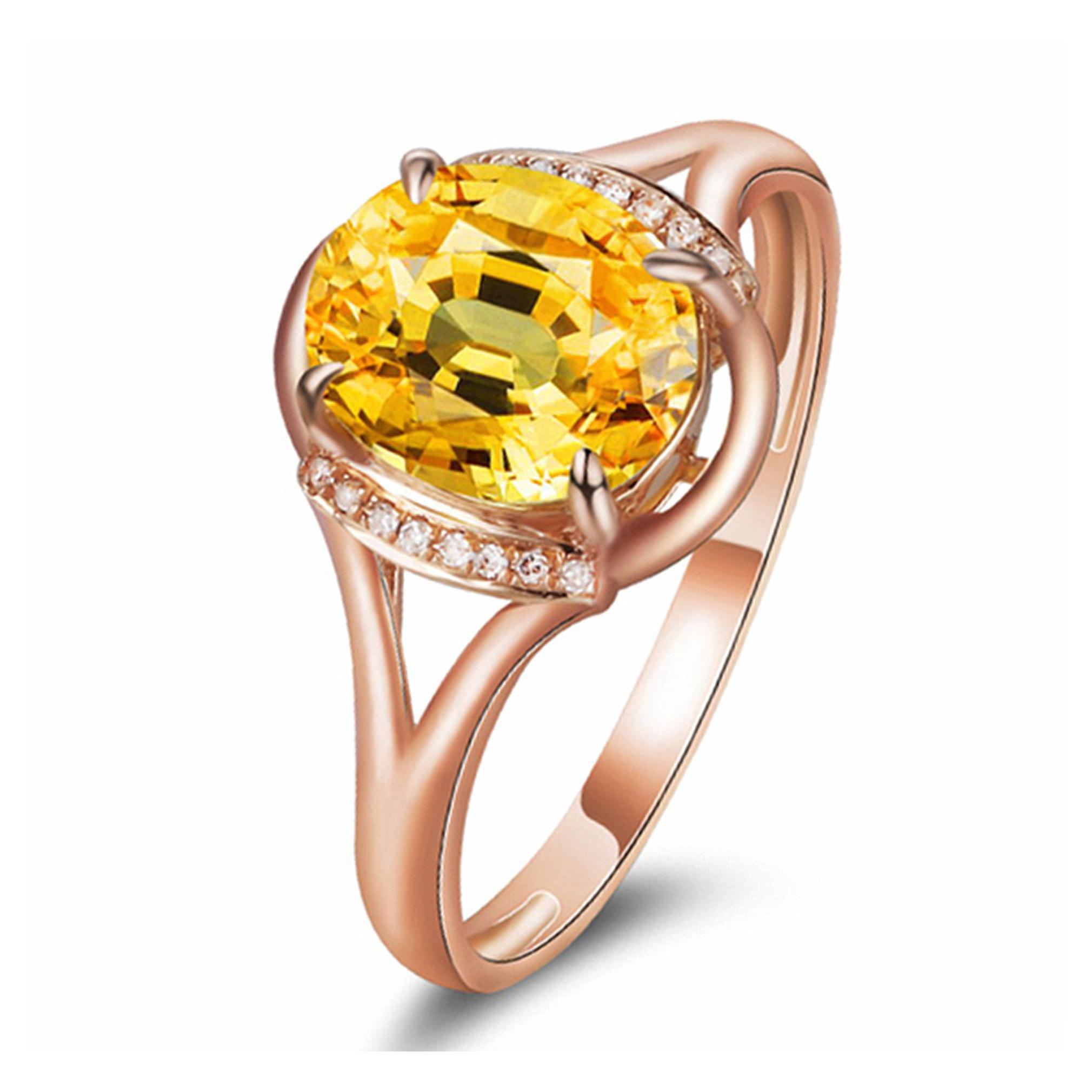 

With Side Stones Rose Gold Style Womens Jewelry Rings Oval Engagement Holiday Gift Party Fine Nanashop Drop Delivery Dhpcf