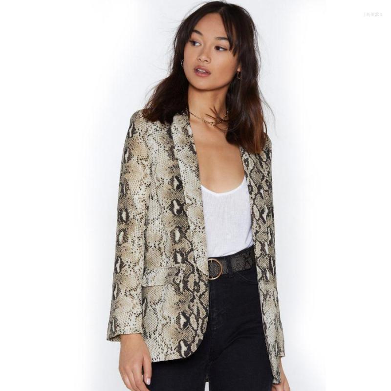 

Women' Jackets TREND-Setter 2023 Autumn Fashion Snake Suit Women Spring Casual Jacket Long Sleeve, Camel