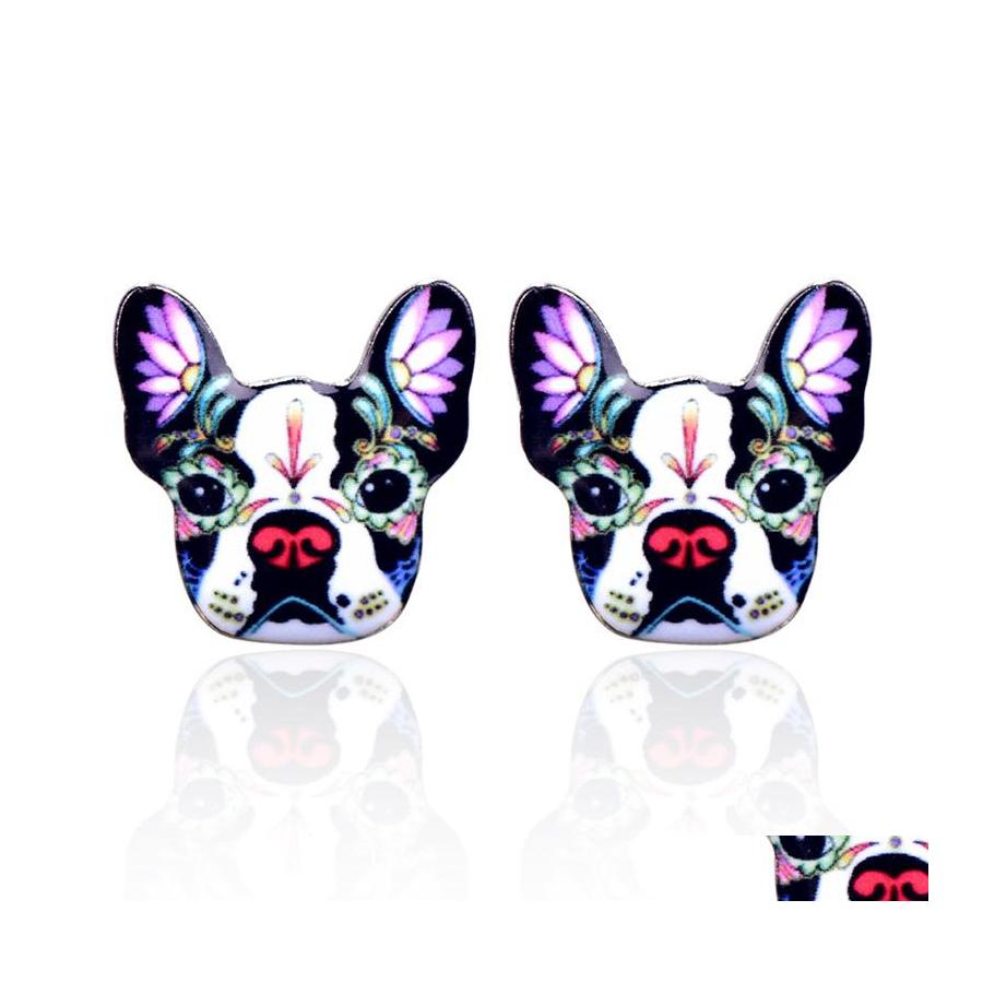 

Stud Cute Enamel Printing Dog Earrings For Women Colorf Puppy Animal Cartoon Ethnic Fashion Jewelry Gift Drop Delivery Ote71
