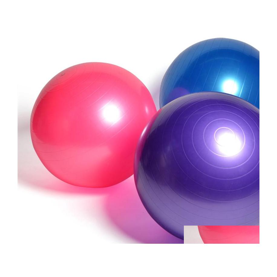 

Yoga Balls Ball Thick Explosion Proof Mas Bouncing Gymnastic Exercise Nce Inflatable 65Cm 5 Colors Training Drop Delivery Sports Out Dhsce, Red