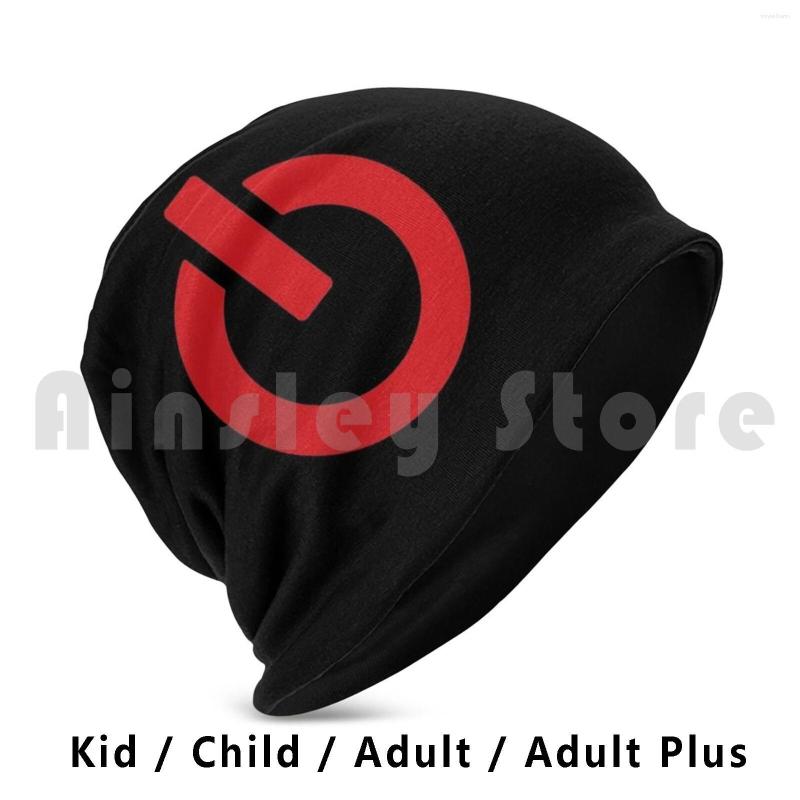 

Berets Power Button ( Red ) Beanies Pullover Cap Comfortable Buttons Abstract Abstraction Black Funny Fun, Adult knit hat