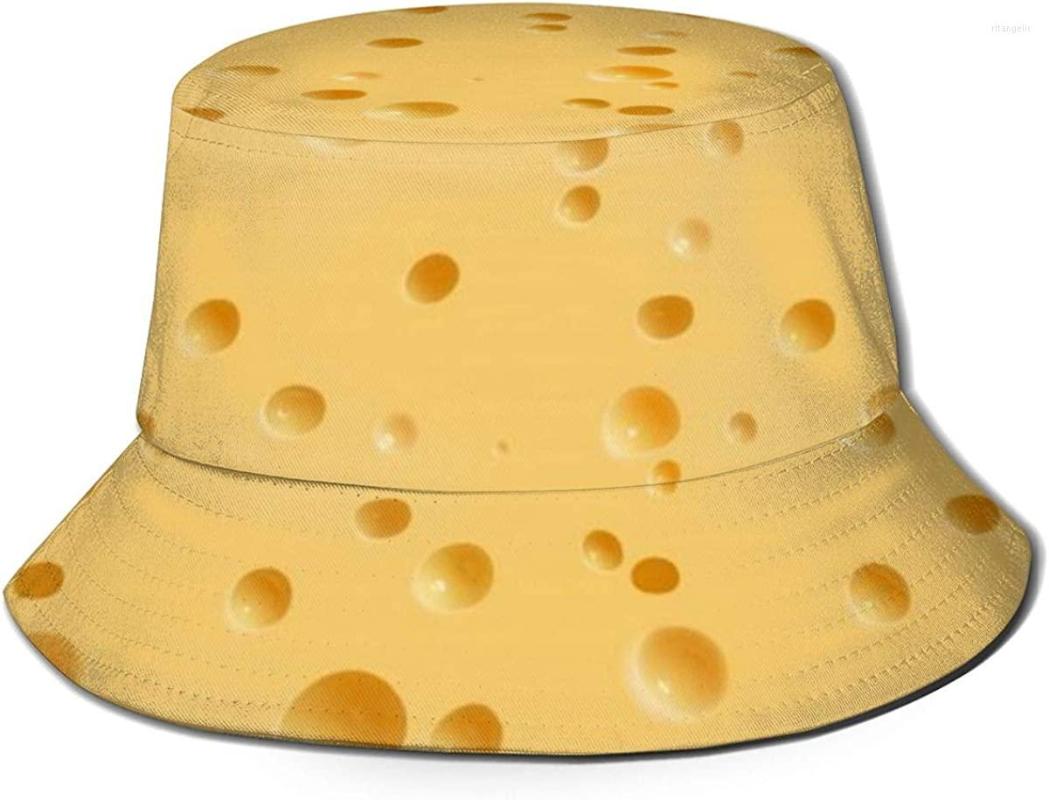 

Ball Caps Bucket Hat Funny Food Cheese Pattern Unisex Packable Summer Travel Boonie Sun Outdoor Fisherman Cap, Yellow