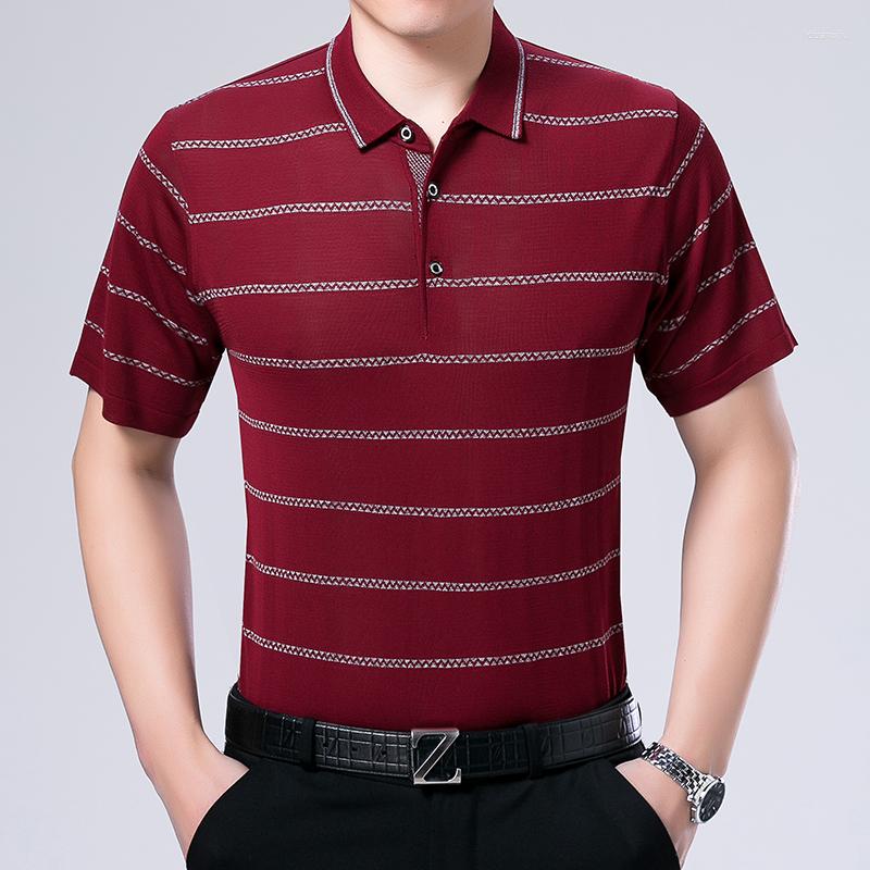 

Men's Polos Classic Style Polo Shirt Cool Large Size 6XL Business Fashion Casual Stripes Free Men Ventilation, Red