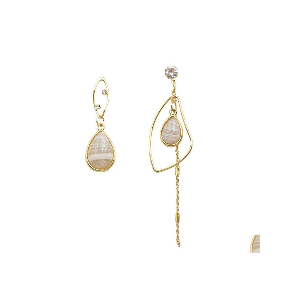 

Dangle Chandelier Fashion Jewelry S925 Sier Post Earrings Asymmetrical Geometry Raindrop Agate Tassel Stud Drop Delivery Dhtyu