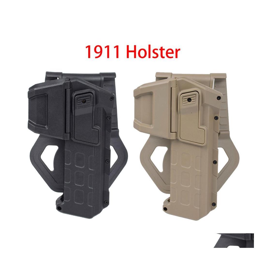 

Others Tactical Accessories 1911 M1911 Movable Holster For Right Hand Not Remove Mounted With X300 Flashlight Holsters Drop Delivery Dh5Ip, Black