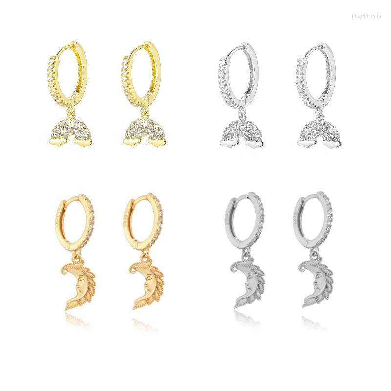 

Hoop Earrings Moon Clouds Zircon Ear Rings Irregular Sun Artistic Dangle Drop Earring For Women Party Jewelry Pendientes