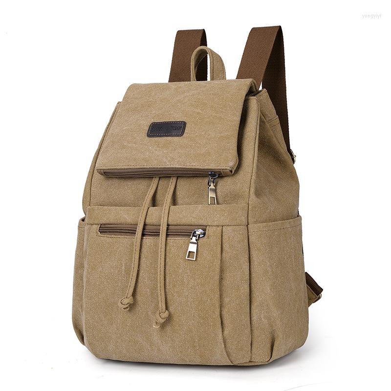 

Backpack Tilorraine 2023 Canvas Korean Style Fashion Shoulder Bags Schoolbag Vintage Unisex Travel Bag, Black
