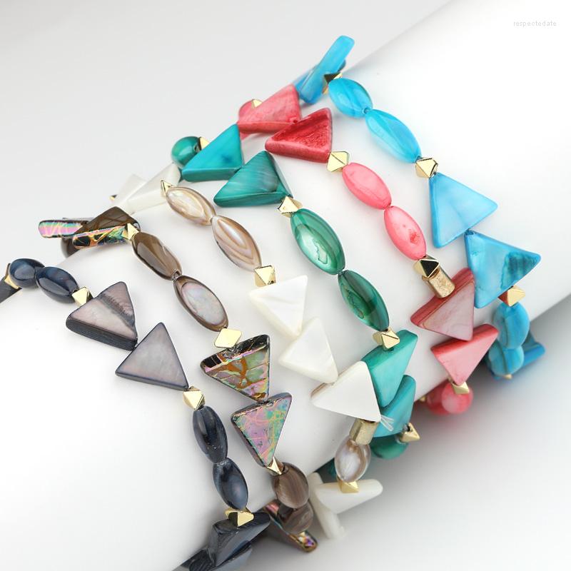 

Strand Bracelet Women Gift Shell Triangle Bead Handmade Jewelry BC416
