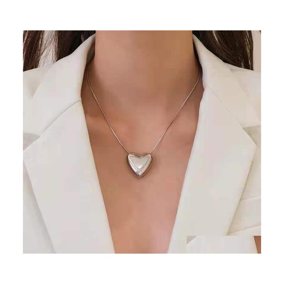

Pendant Necklaces Fashion Jewelry Lover Heart Necklace Women Choker Chain Drop Delivery Pendants Dhxqn