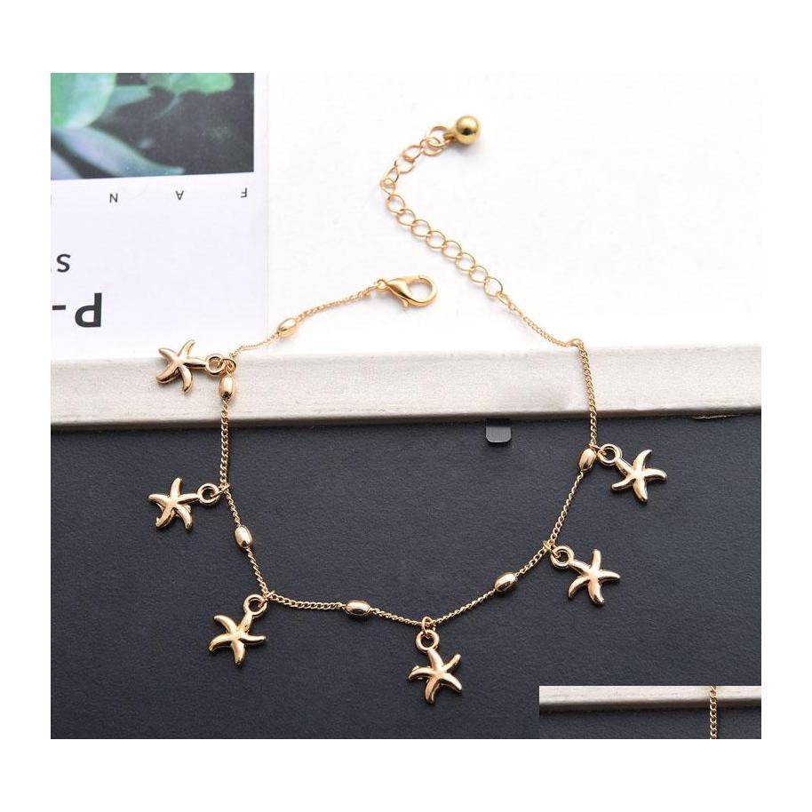 

Anklets Fashion Jewelry Starfish Pendant Charms Anklet Chain Stars Ankle Bracelet Drop Delivery Dhou2
