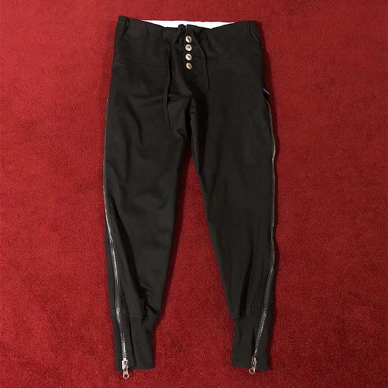 

Men's Pants Drawstring Men Punk Biker Pencil High Street Slim Casual Trousers Zipper Designer Black Hip Hop Sweatpants Plus Size 4XLMen's