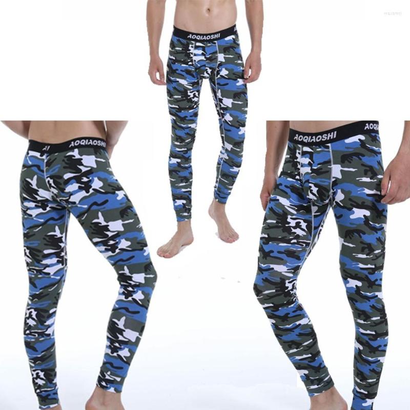 

Men's Sleepwear Men's Cotton Long Johns Fashion Man Camouflage Legging Pants Warm Trousers Underpants Tight Of Winter, Red