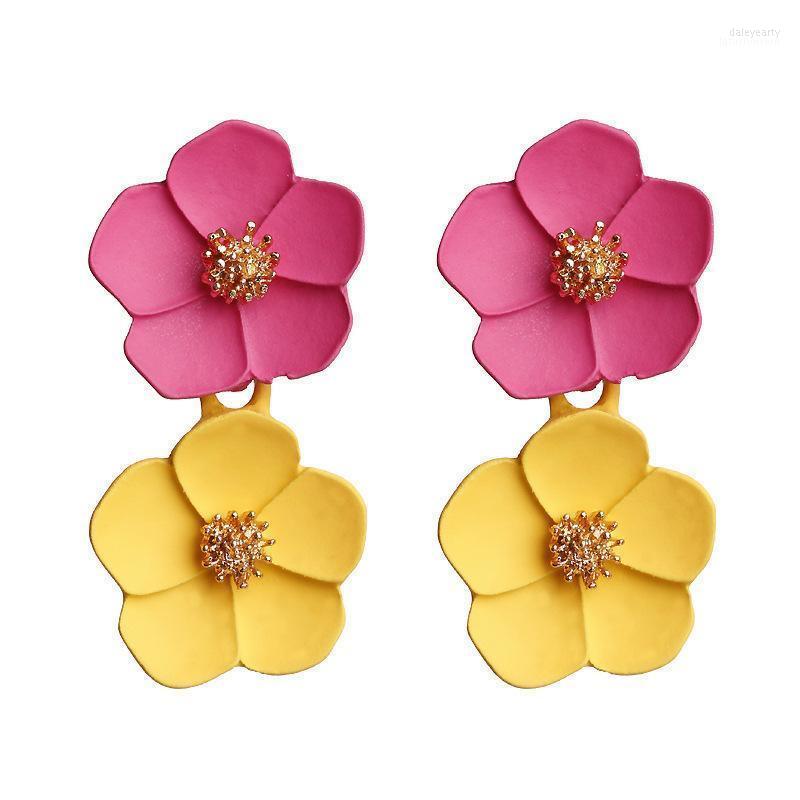 

Stud Earrings Delysia King Fashion Romantic Multicolor Flower Double EarringsStud Dale22