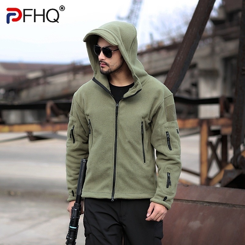 

Mens Jackets PFHQ Tactical Combat Military Wool Outdoor Sports Autumn Winter Walking Coat Fashion Fleece Casual Clothes 230203, Grey