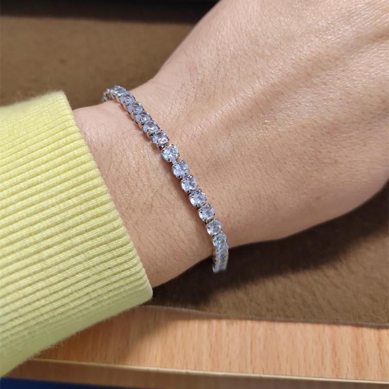 

Charm Bracelets Cubic Zirconia Tennis For Women Men Fashion Hand Chain Geometric Pulsera Masculina Friends Christmas Gift