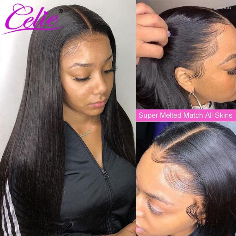 

Straight Lace Front Wig HD Frontal Transparent For Black Women 13x4 Human Hair, Picture shown