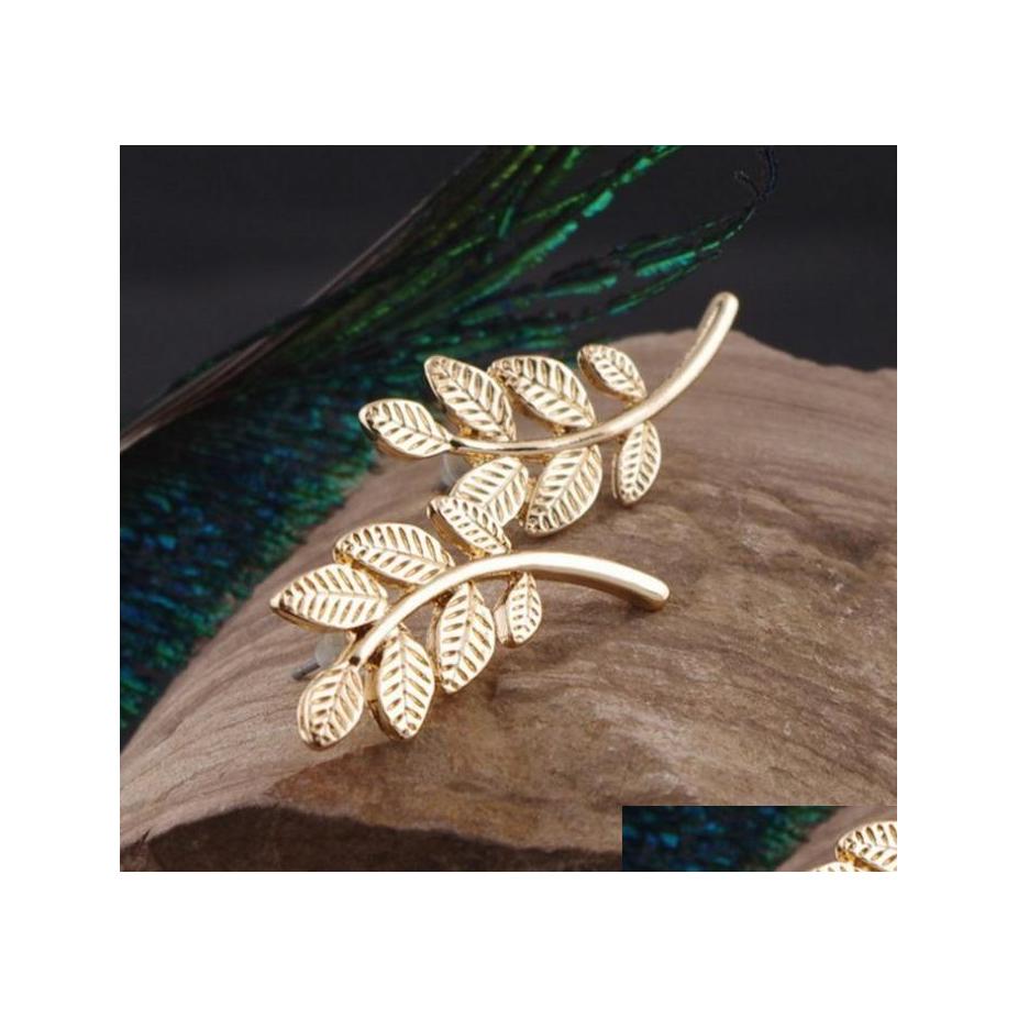 

Stud Fashion Jewelry Womens Vintage Leaves Earrings Lady Drop Delivery Dh8Pa