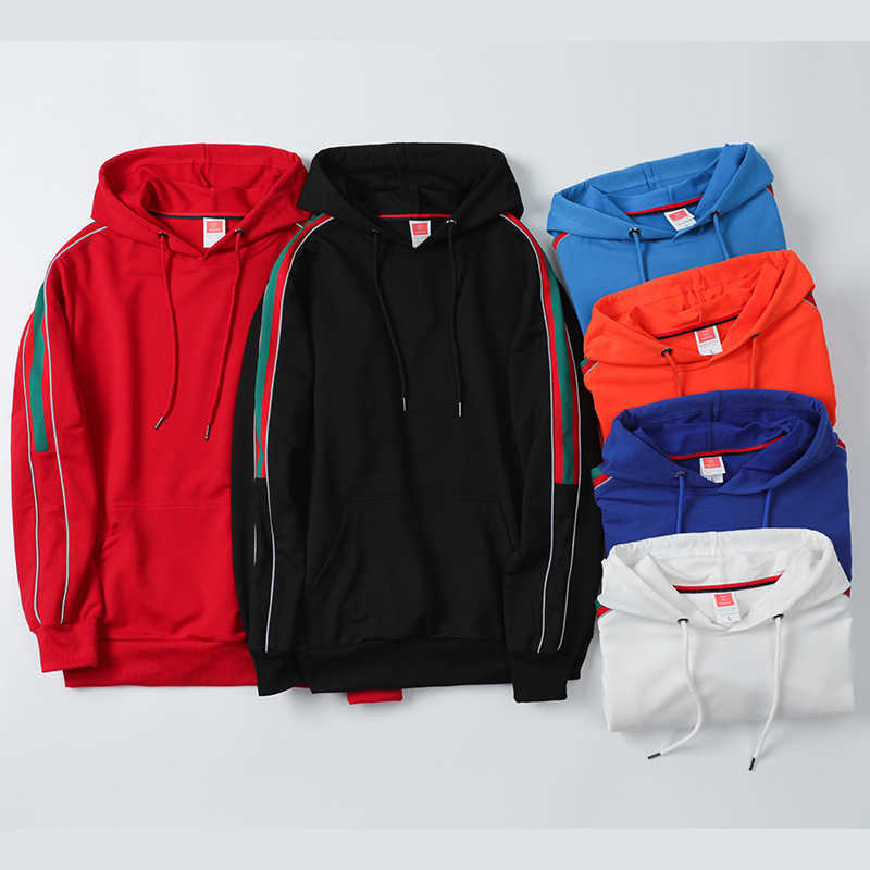 

Pullover Hooded fashion sweater couple ad shirt group built leisure long sleeve Printed T, Orange