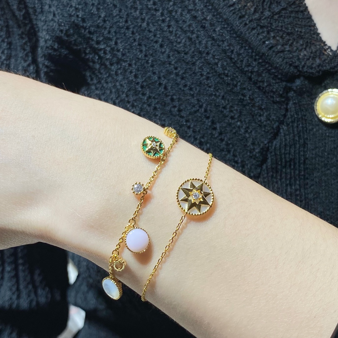 

ROSE DES VENTS bracelet chain new in luxury brand jewelry hand bracelet for woman and mens bangles studded logo emboss mount handmade