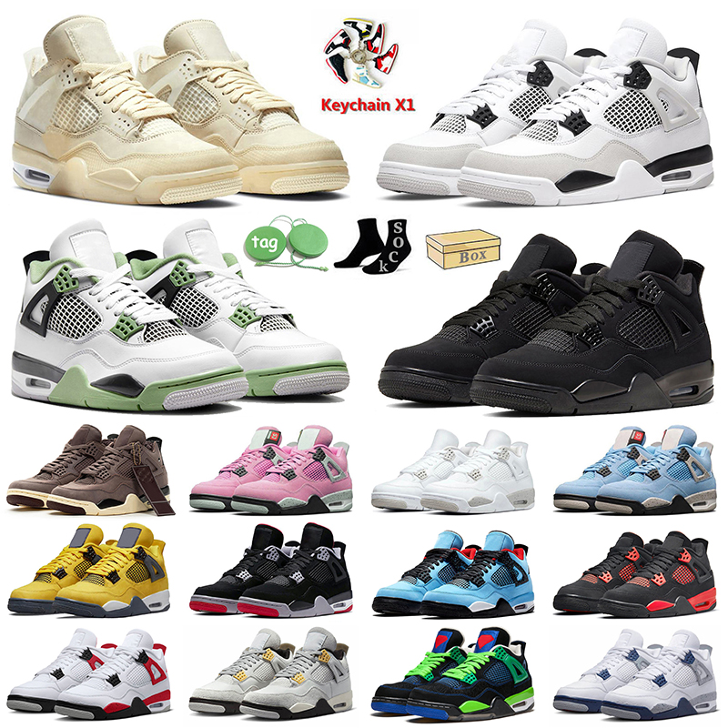 

Jumpman 4 Women Mens Basketball Shoes 4s Military Black Cat Sail White Oreo Photon Dust A Ma Maniere Midnight Navy Doernbecher Retro Thunder Sports Trainers Sneakers, C22 yellow 40-47