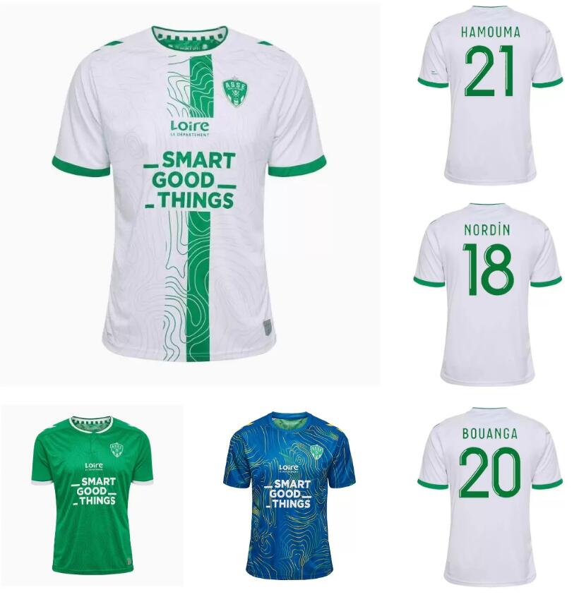 

22 23 maillots AS Saints Etienne Soccer Jerseys 2022 2023 maillot ASSE Etienne KHAZRI AOUCHICHE BERIC NORDIN HAMOUMA Youssouf BOUDEBOUZ Football shirts equipment