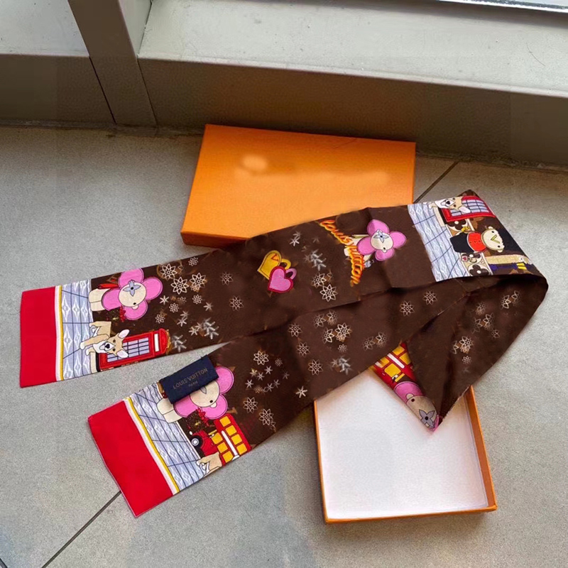 

Small Silk Scarf For Women 2023 New Print Handle Bag Ribbons L Brand Fashion Head Scarf Small Long Skinny Scarves