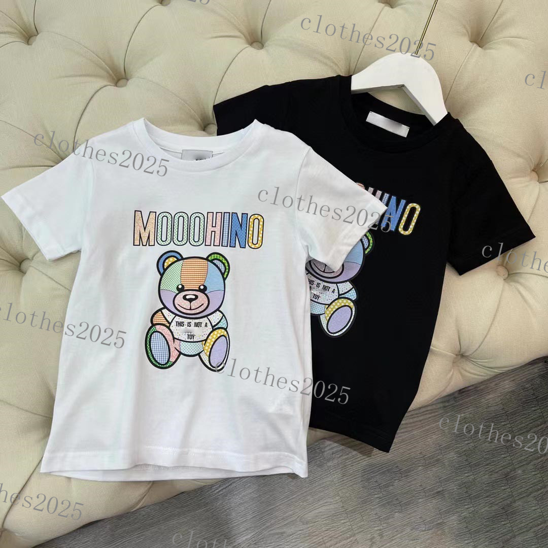 

Kids Summer T-shirts Designer Tees Boys Girls Fashion Bear Letters Mosaic Printed Tops Children Casual Trendy Tshirts more Colors Luxury tops 3A quality, 1#