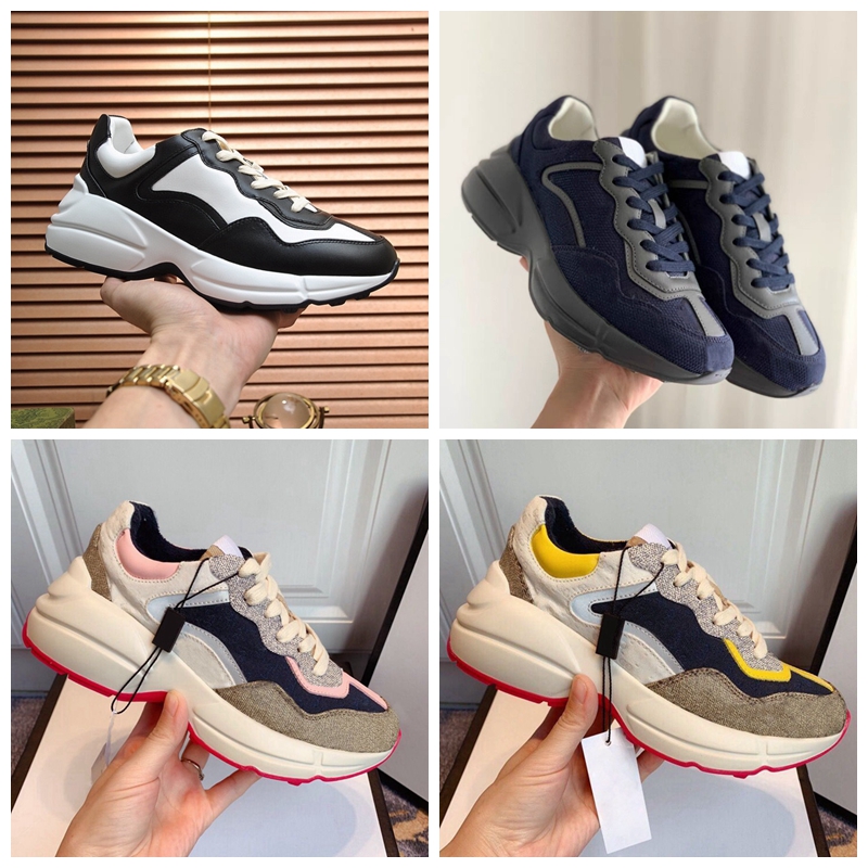 

Rhyton Blue Casual Shoes New Trainers 620185 99WF0 4371 Vintage Luxury Chaussures Men Women Designer Sneakers Size 35-46, 23
