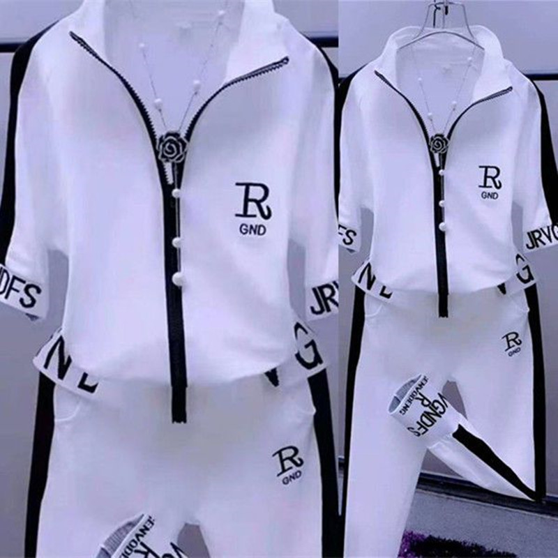 

Designer Tracksuits Women Two Piece Set Fashion Letter Print Outfits Casual O-neck T Shirt Pants Sportswear Jogger Sport Suit M-4XL, Customize