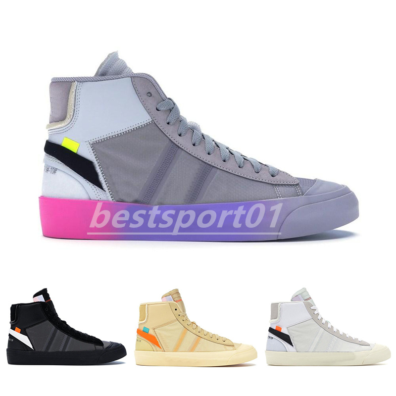 

2022 New Blazer Shoes Mid Sneakers Sport Sneakers Ror Sneakers Men Women Black White Rice Spooky Queen Casual Shoes 36-45 B1, Color 1