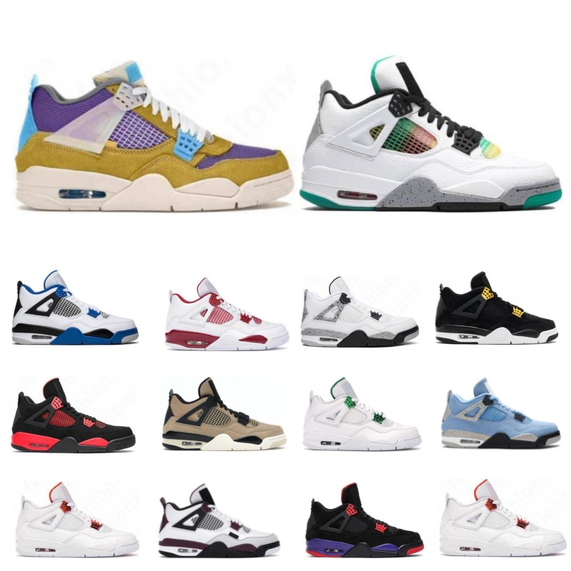 

OG Men Women 4 Basketball Shoes Retro Jumpman 4s Mens Military Black Cat White Oreo Infrared Cactus Jack University Blue Neon Rasta Royalty Sports Trainers Size 5.5-13, Midnight navy