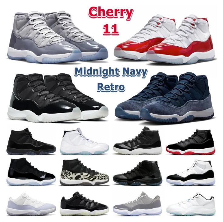 

Jumpman Retro 11 Basketball Shoes Men Women 11s Cherry Midnight Navy Cool Grey 25th Anniversary 72-10 Low Bred Pure Violet Mens Trainers Sport Sneakers, 28