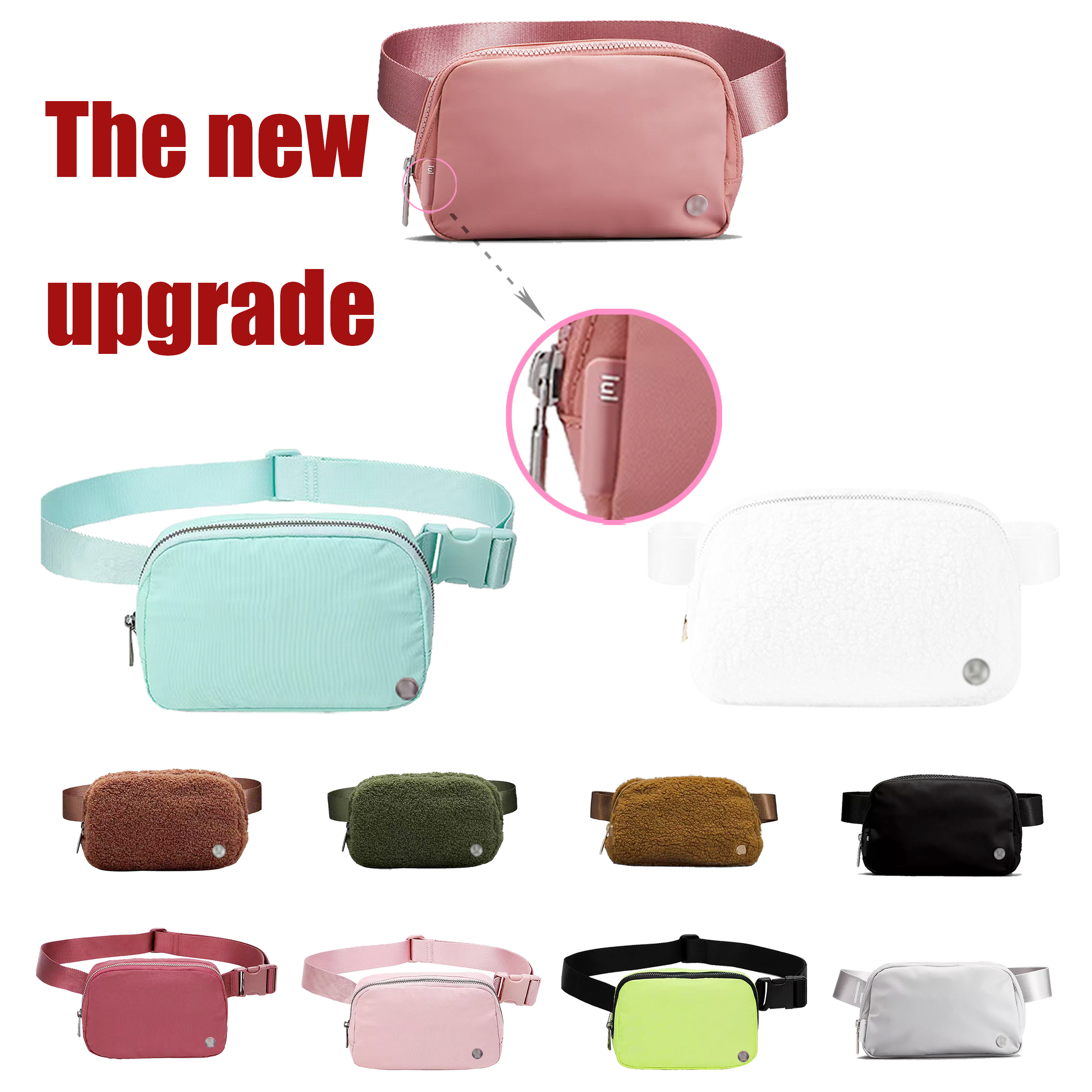 

Luxury 2L large everywhere lulul belt Bag Waist Bags Designer bumbag lu Women's man Nylon bum chest yoga bag lululemens womens Shoulder Crossbody handbag fashion bags, Upgraded version nylon-red