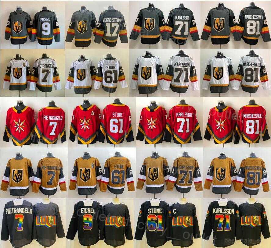 

Reverse Retro Vegas Golden Hockey Knights 9 Jack Eichel jersey''nhl''61 Mark Stone 71 William Karlsson 81 Jonathan Marchessault 7 Alex Pietrangelo hot, Black