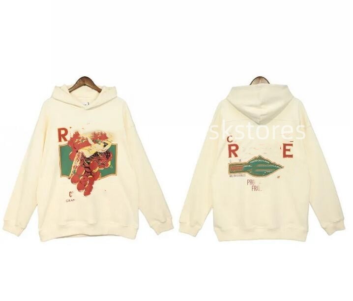 

Designer Rhudes Hoodie Mens Hoody Hooded Sweatshirt Felpa Uomo Niche Fashion Sudadera Autumn Winter Long Sleeve Round Neck Pullover Bottoms, Y3